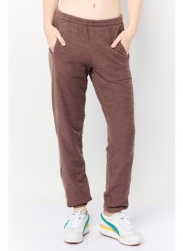 Aerie Women Regular Fit Textured Sweatpants, Brown  - Image 1