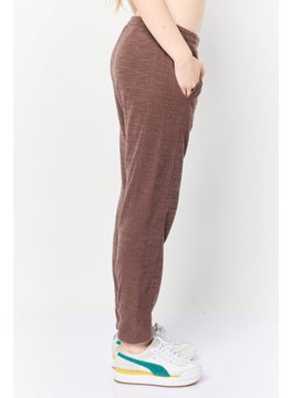 Aerie Women Regular Fit Textured Sweatpants, Brown  - Image 3