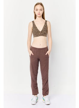 Aerie Women Regular Fit Textured Sweatpants, Brown  - Image 2