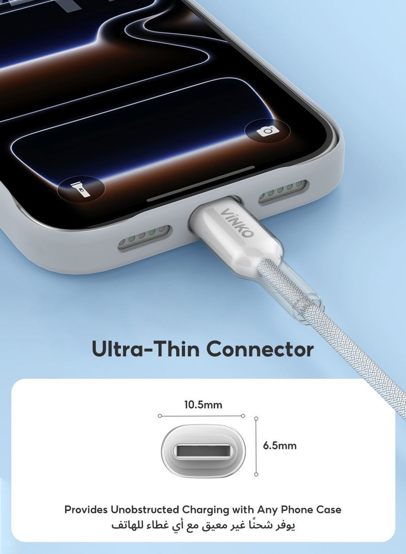 Vinko كابل بيانات VINKO N1003 100W من النوع C إلى C (كابل شحن سريع USB-C)، متوافق مع سلسلة iPhone 17، وسامسونج، وآيباد، وماك بوك، وأجهزة الكمبيوتر المحمولة. - Image 3