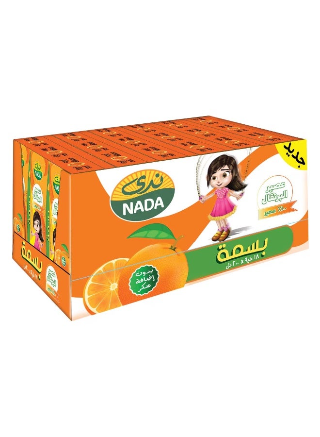 Nada عصير البرتقال ندى، 18 عبوة × 200 مل - Image 1
