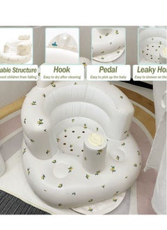 Generic Inflatable Baby Chair, Inflatable Seat for Babies 3 Months and Up, Summer Inflatable Seat for Sitting, Inflatable Baby Floor Seat with Built-in Air Pump  - Image 4