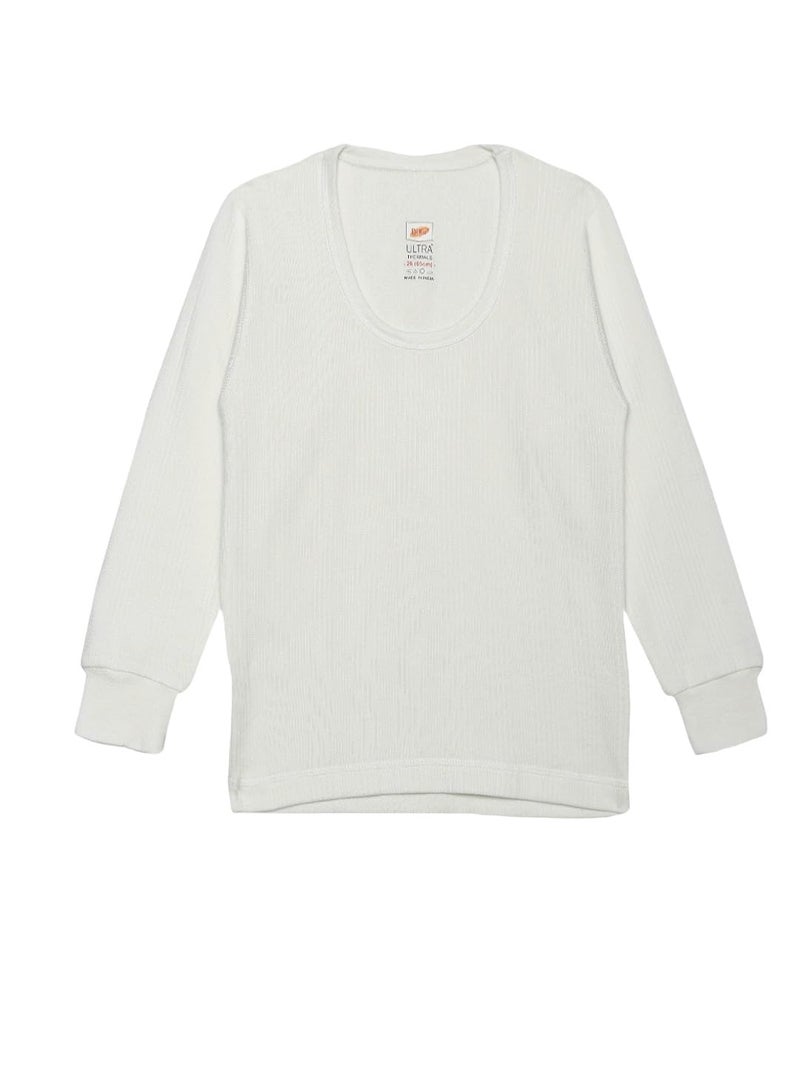 Dollar Ultra Combed Cotton Kids Round Neck Thermal Tops (Boys & Girls) Off White - Image 1