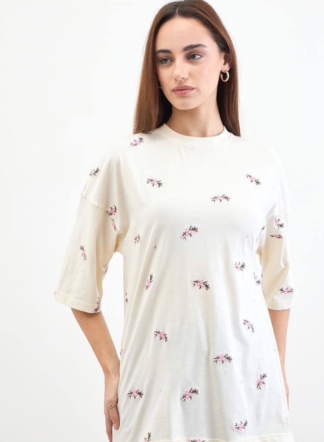 ستايلي تيشيرت واسع مُطرّز بالترتر - Image 4