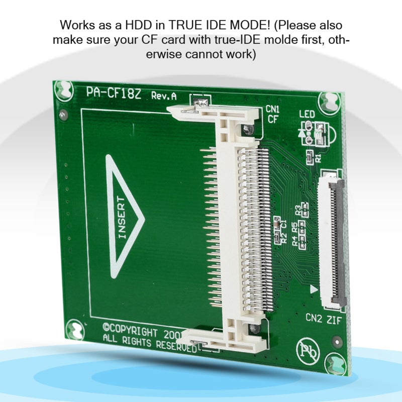 بطاقة محول الفلاش المدمج 50-pin ZIF/CE بديل SSD HDD - دعم وضع DMA القابل للإقلاع للابتوب والنت بوك. - Image 2