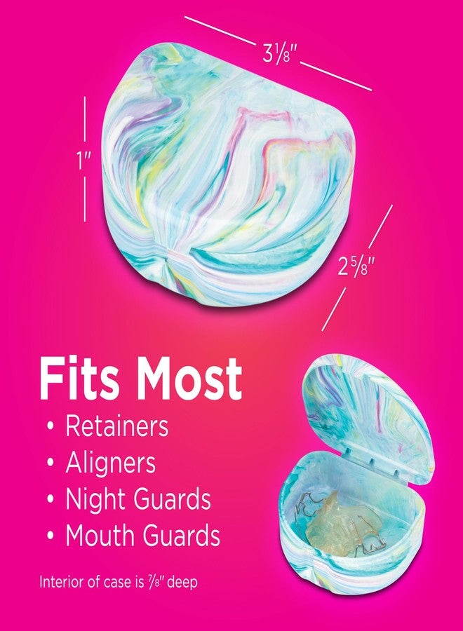 Practicon Marble Retainer Cases, Orthodontic Aligner Case, Mouth Guard Holder (3 Pack) (Cotton Candy) - Image 5