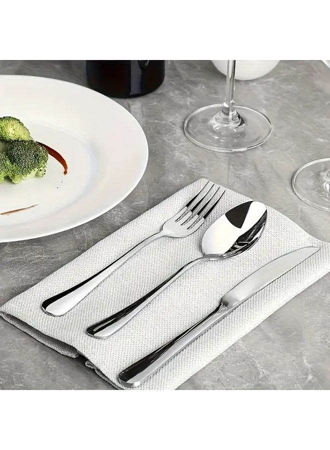 24 Pieces Stainless Steel Cutlery Set Silverware for 6 Dishwasher Safe Gift Box - Image 5