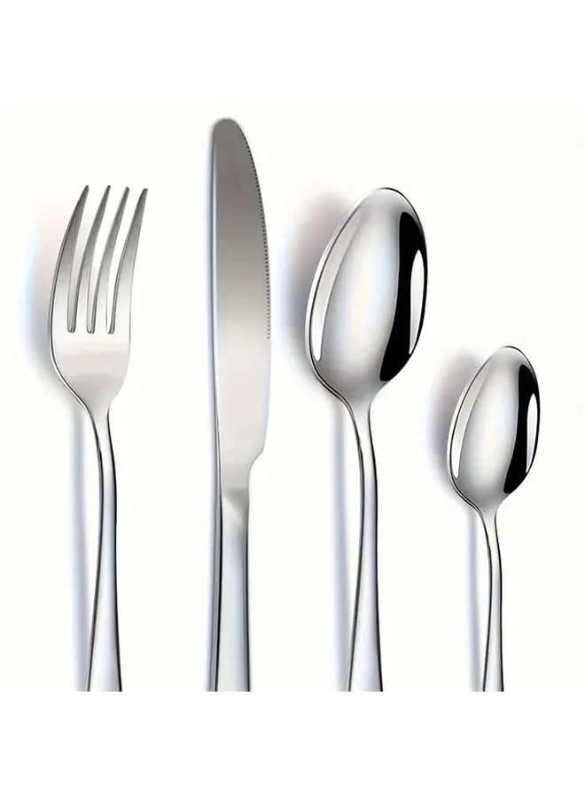 24 Pieces Stainless Steel Cutlery Set Silverware for 6 Dishwasher Safe Gift Box - Image 4
