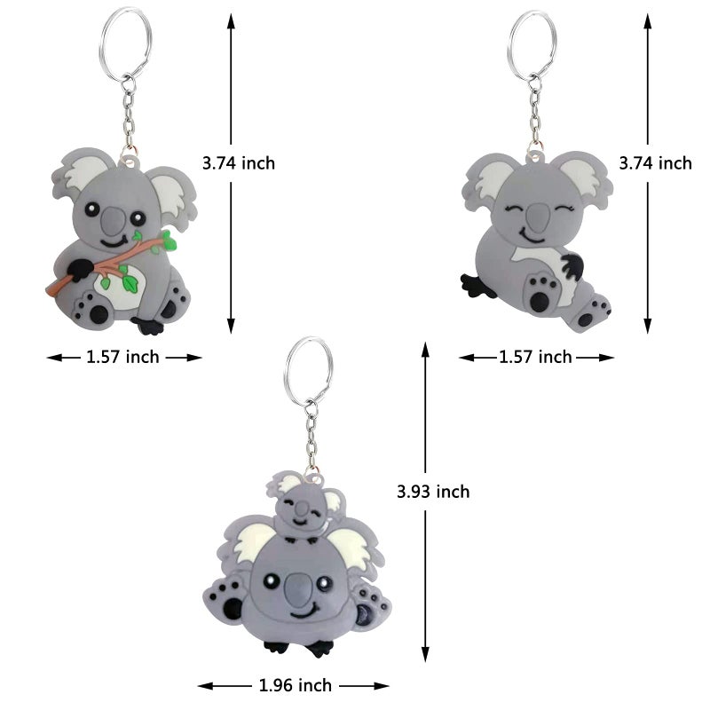 Mirabuy 24 Pcs Koala Keychains for Animal Themed Party Favors, Birthday Party Bag Fillers, Baby Shower Return Gifts - Image 2