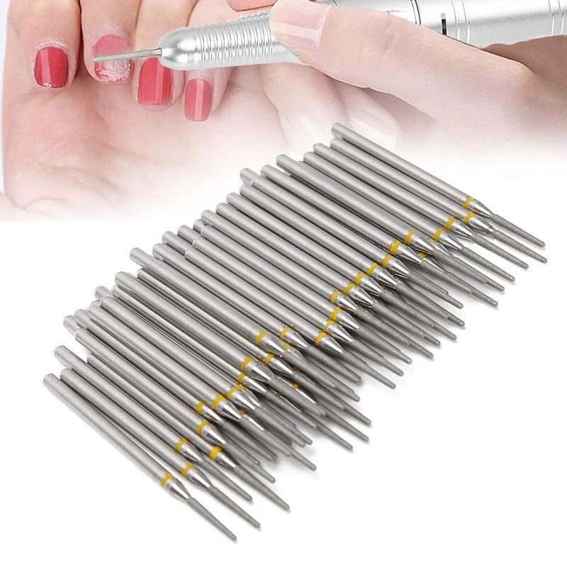 Nail Drill Bits Set, 50pcs Electric Nail Polishing Grinding Head Cuticle Acrylic Gel Nail File Bits Nail Art Tools Replacement Accessory for Manicure Pedicure Home Salon Use Cuticle Drill Bits
