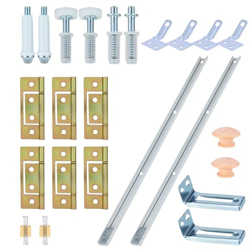 Lashow Bifold Closet Door Hardware Kit with 72 Tracks 2 36 Lashow Complete Set for 4 Doors with Brackets Pivots Guide Wheels for Bifold Closet Door Hardware Used - Image 1