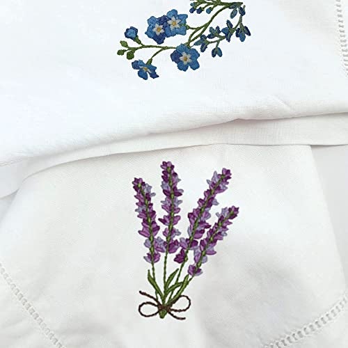 HCRAFT Embroidered Cotton Table Napkin, Cloth Napkins Set of 4 18"x18" Mixed Color Hyacinth Bulbs Napkin Square Fabric, Dining Room, Napkins Cloth Machine Washable, Cotton Cloth Napkins, Great Present - Image 4