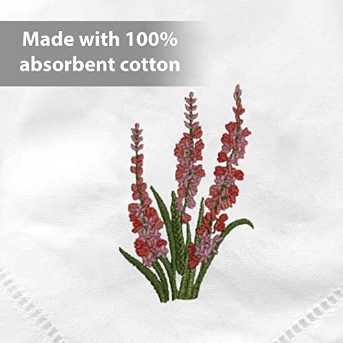 HCRAFT Embroidered Cotton Table Napkin, Cloth Napkins Set of 4 18"x18" Mixed Color Hyacinth Bulbs Napkin Square Fabric, Dining Room, Napkins Cloth Machine Washable, Cotton Cloth Napkins, Great Present - Image 3