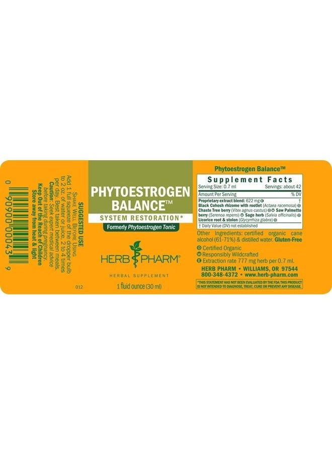 HERB PHARM Phytoestrogen Balance Liquid Herbal Formula for Female Reproductive System Support - 1 Ounce  - Image 2