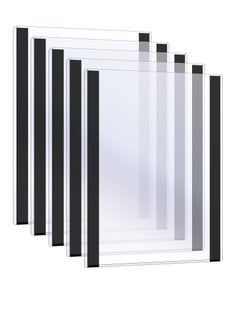 Generic 8.5 x 11'' Magnetic Sign Holder 5 Pcs Waterproof Clear Plastic Paper Holder with Magnet Borders Magnetic Document Holder for Home School Store Notice Pictrue Poster Display Black  - Image 1