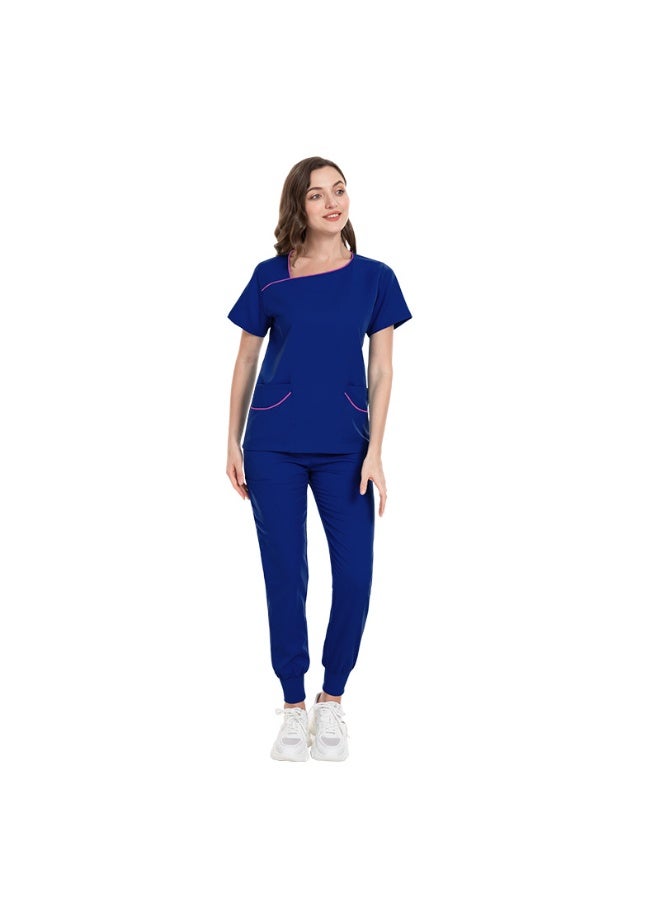 NIBEMINENT Women Nurse Scrubs Set Beauty Salon Nurse Uniform Hospital Salon Clinic Working Health Care Services Suits - Image 1