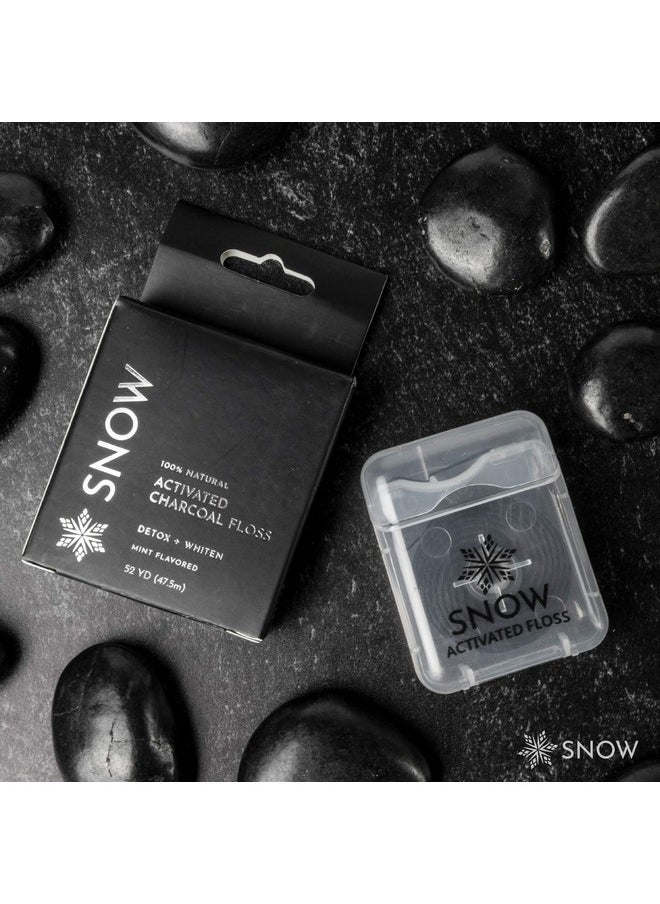 Snow - Activated Charcoal Teeth Whitening Floss Mint Flavored Eco Friendly Vegan Reusable Organic Bamboo Floss Reduce Waste With 52 Yards Of Compostable Dental Floss - Image 1