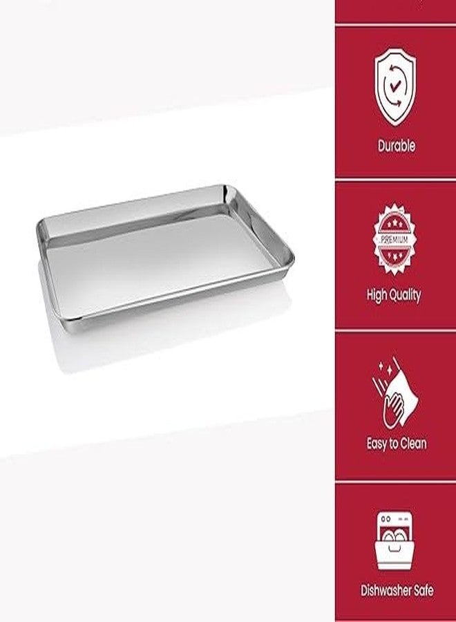 Luxuria Stainless Steel Tray Rectangle for Cake Sweet Pastry Muffins Camping, Events & Every Day Use Kitchenware in Various Sizes (29 x 19) - Image 2