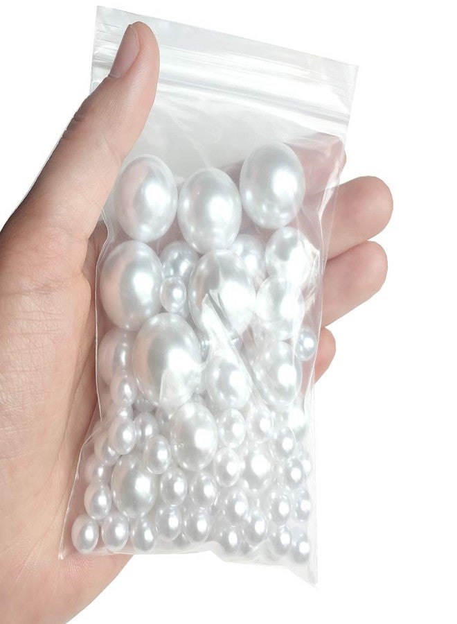 Cymtoo Lifestyle-cat 104pcs Mixed Size Pearls Beads No Holes 8mm, 14mm, 20mm Pearls for Vase Filler, Table Scatter, Wedding, Birthday Party, Home Decoration (White) - Image 3