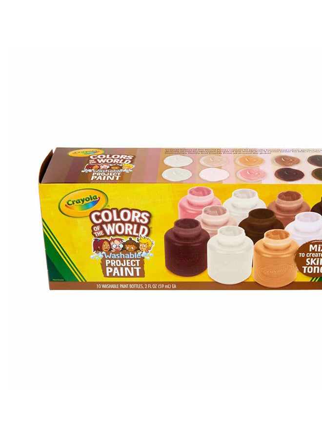 Crayola 10 Count Washable Paint, 2-oz. Bottles, Colors of the World - Image 1