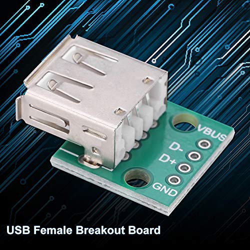 Akozon 10Pcs USB Type A Female Socket USB Board 2.54mm Pitch Adapter Connector DIP for DIY USB Power Supply/breadboard Design - Image 4