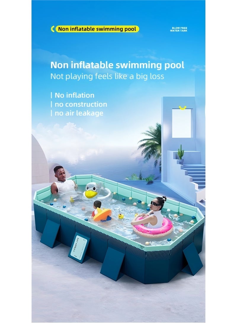 YIQUAN Folding Swimming Pool,Non-Inflatable Swimming Pool,Children Pool,Oversized Family Pool,Portable Swimming Pool,for Indoor, Outdoor,Garden,Summer Water Party 260 * 165 * 55cm - Image 2