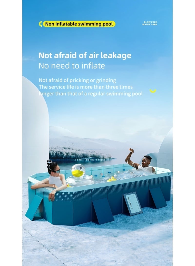 YIQUAN Folding Swimming Pool,Non-Inflatable Swimming Pool,Children Pool,Oversized Family Pool,Portable Swimming Pool,for Indoor, Outdoor,Garden,Summer Water Party 260 * 165 * 55cm - Image 5