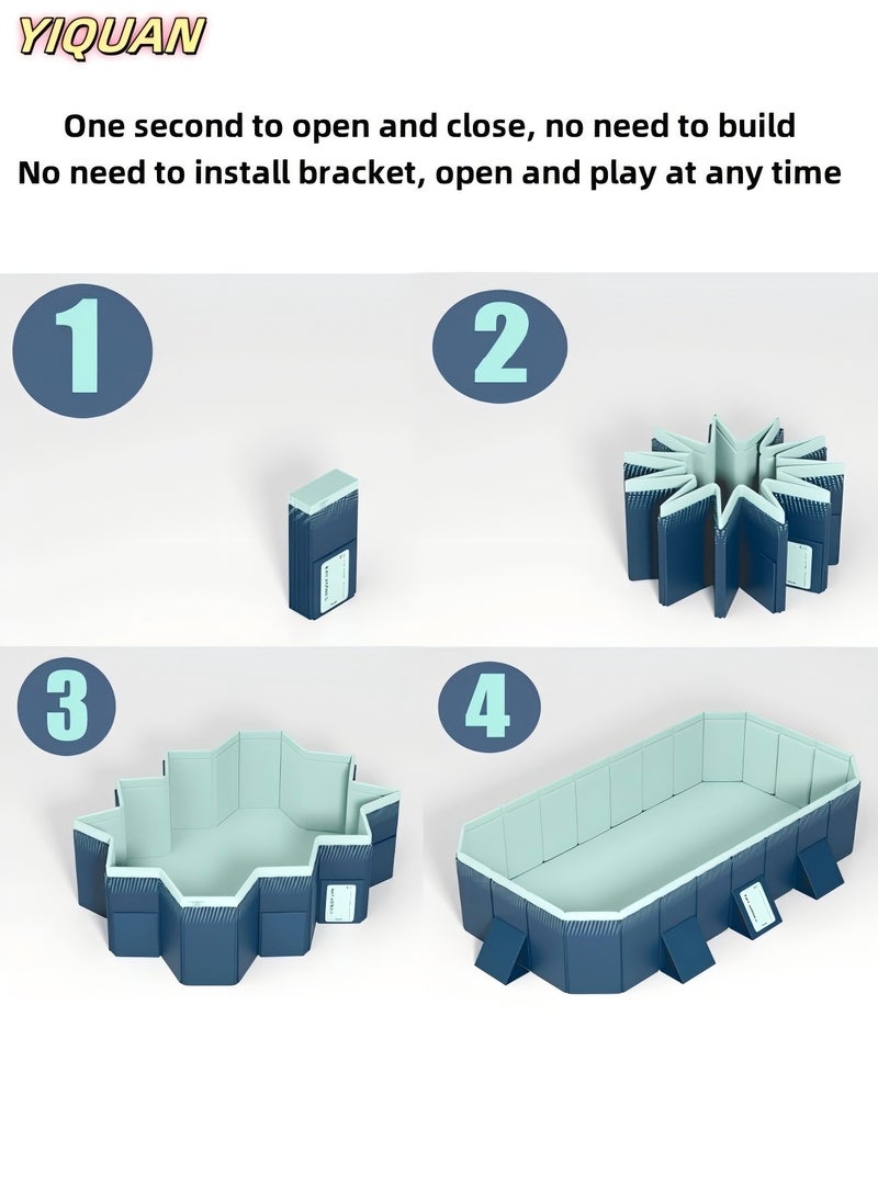 YIQUAN Folding Swimming Pool,Non-Inflatable Swimming Pool,Children Pool,Oversized Family Pool,Portable Swimming Pool,for Indoor, Outdoor,Garden,Summer Water Party 260 * 165 * 55cm - Image 4