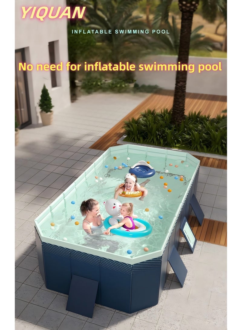 YIQUAN Folding Swimming Pool,Non-Inflatable Swimming Pool,Children Pool,Oversized Family Pool,Portable Swimming Pool,for Indoor, Outdoor,Garden,Summer Water Party 260 * 165 * 55cm - Image 1
