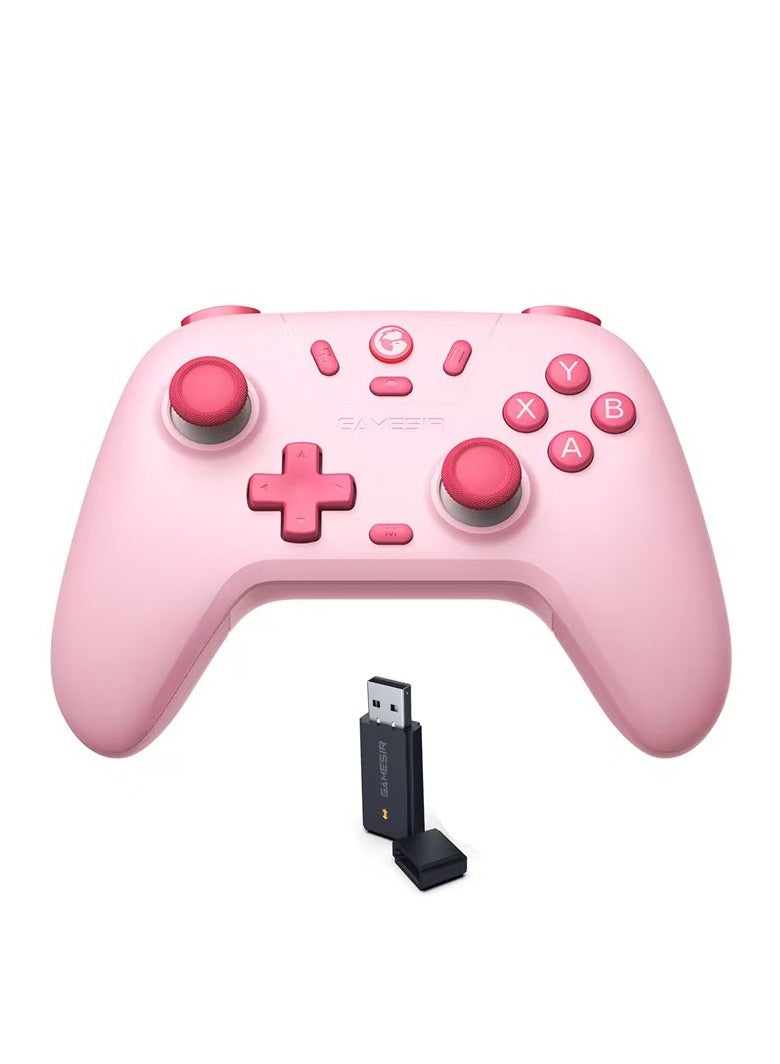 وحدة تحكم GameSir Nova Lite اللاسلكية 2.4 جرام لأجهزة الكمبيوتر التي تعمل بنظام Windows وiPhone وAndroid وSwitch وSteam Deck، وحدة تحكم ألعاب بلوتوث مع مشغل تأثير هول، توربو، اهتزاز هدير (وردي) - Image 1