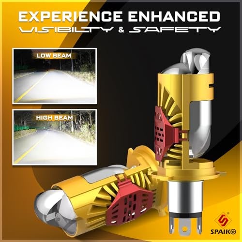 Spaiko H4 LED Headlight Bulb with Mini Projector Lens 90W 15000LM – 6000K Super Bright White Dual Beam for Car, Bike & Scooty – Plug & Play Waterproof High Power LED Light - Image 5