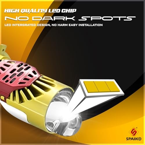 Spaiko H4 LED Headlight Bulb with Mini Projector Lens 90W 15000LM – 6000K Super Bright White Dual Beam for Car, Bike & Scooty – Plug & Play Waterproof High Power LED Light - Image 4