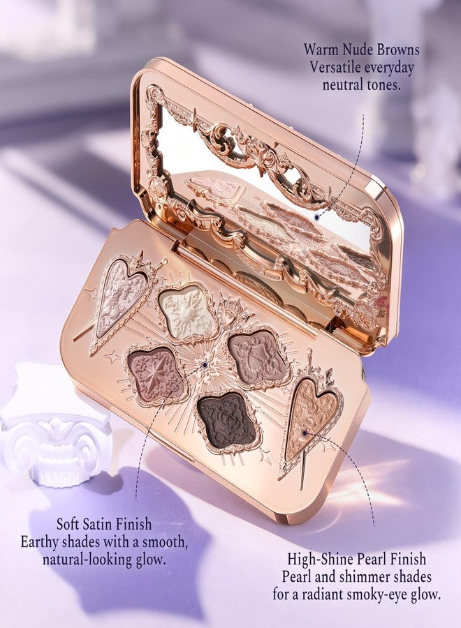 Flower Knows Knight Unicorn 6-Color Satin Makeup Palette, Nude & Taupe - Image 5
