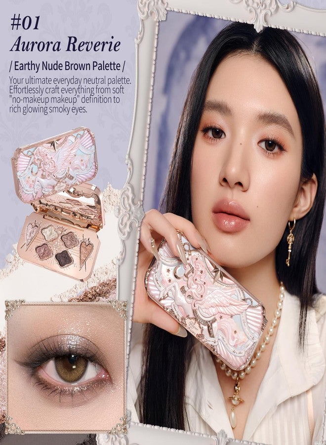 Flower Knows Knight Unicorn 6-Color Satin Makeup Palette, Nude & Taupe - Image 3