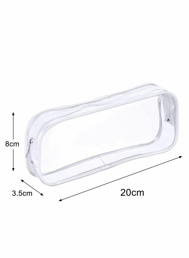 Excefore 4 PCS Clear Pencil Bag Clear Toiletries Bag Clear Exam Pen Pencil Case Pouch Bag Case Clear PVC Zipper Travel Luggage Pouch Make up Cosmetic Bag  - Image 2