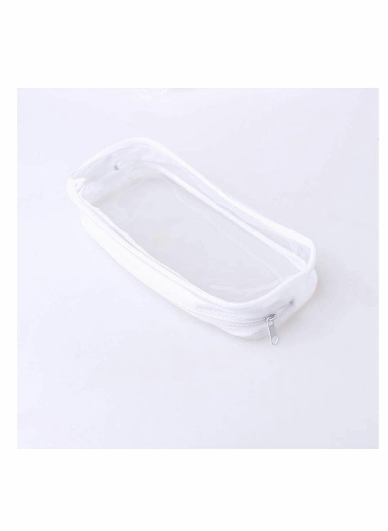 Excefore 4 PCS Clear Pencil Bag Clear Toiletries Bag Clear Exam Pen Pencil Case Pouch Bag Case Clear PVC Zipper Travel Luggage Pouch Make up Cosmetic Bag  - Image 3