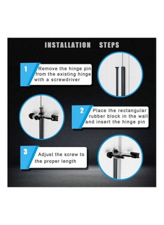 Generic Hinge Pin Door Stopper Black, Adjustable Heavy Duty Hinge Pin Door Stop with Black Rubber Bumper Tips, Reduce Potential Damage Prevent Striking Wall Dents in Door Trim, Easy Installation(4 Pack )  - Image 5