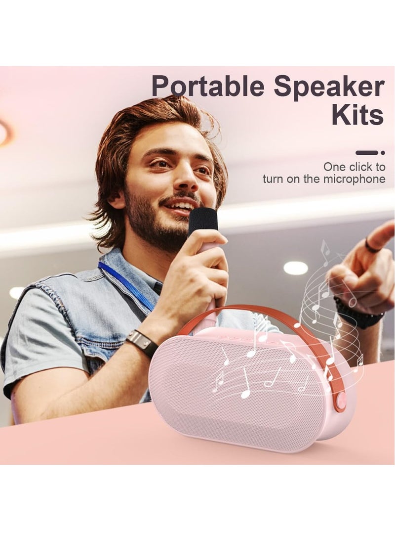 FlashHawk Mini Portable Karaoke Speaker Kits,Wireless Karaoke Speaker with 2 Pack Wireless Microphone for Home Outdoor Party White  - Image 4