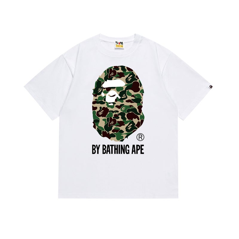 بايب تي شيرت رياضي قصير الأكمام مموه مشترك بين BAPE وميامي الدولي للجنسين - موضة الشارع العصرية - Image 1