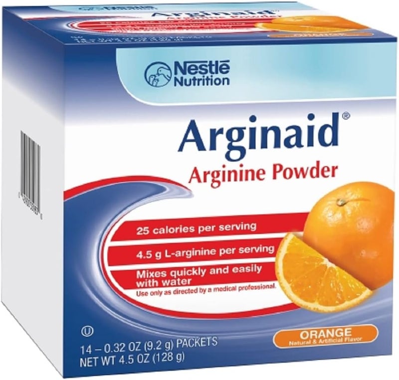 Arginine Supplement Arginaid Orange 32 oz Individual Packet PowderBX of 14