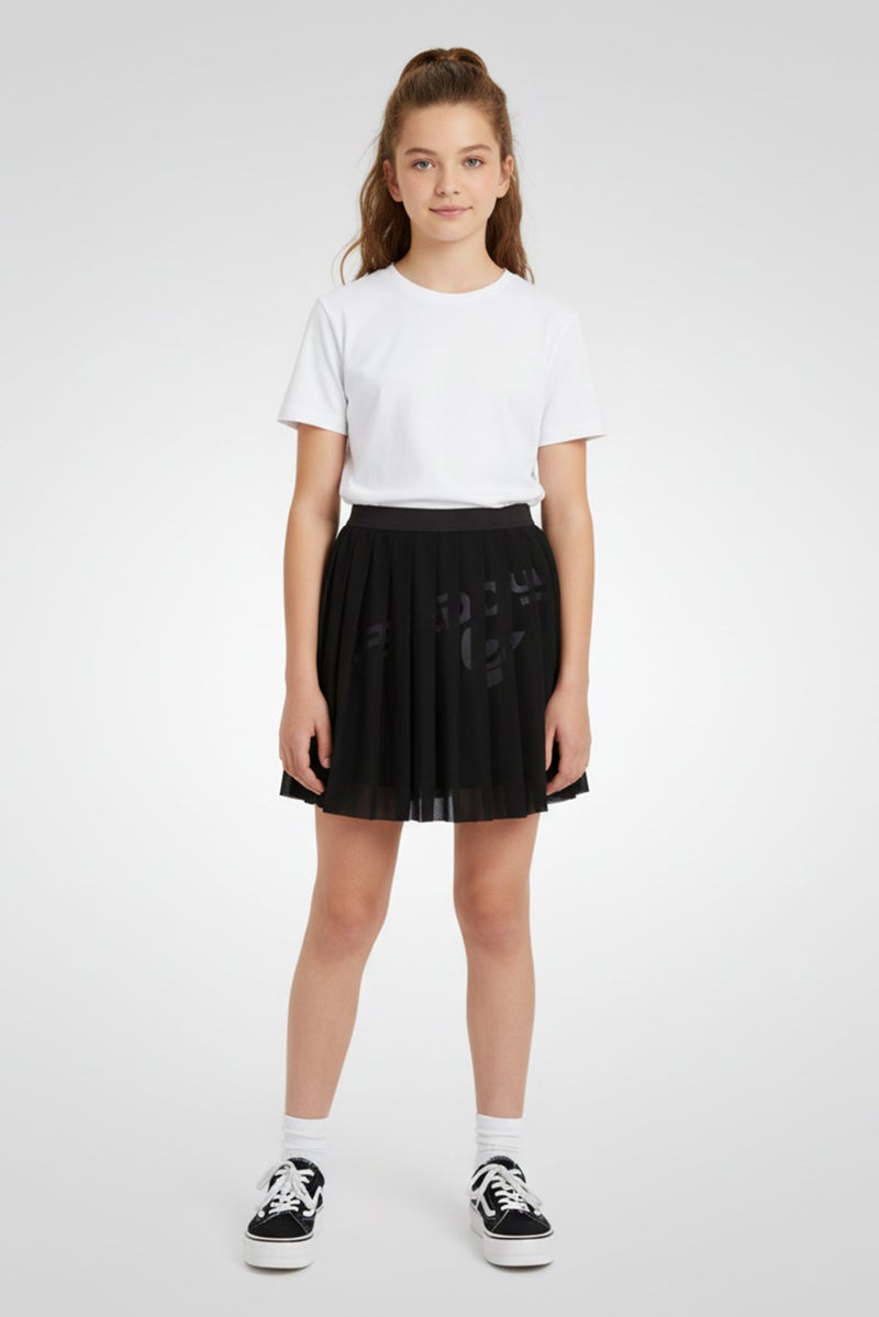 FREDDY Kids Girl Pleated Pull On Skirts, Black - Image 1