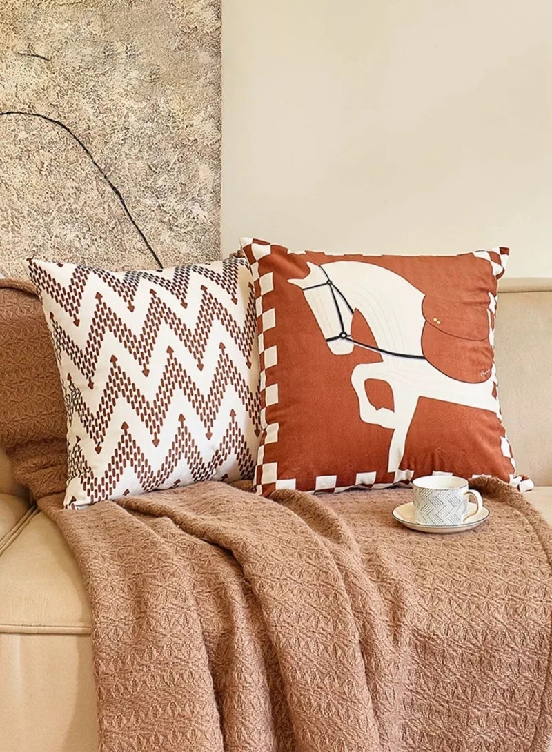 Pillow Covers Set of 4, Throw Pillow Cover, Maillard style Cushion Covers 45cm x 45cm,For Living Room Sofa Couch Bed Pillowcases 18x18 inches（Double sided pattern） - Image 5