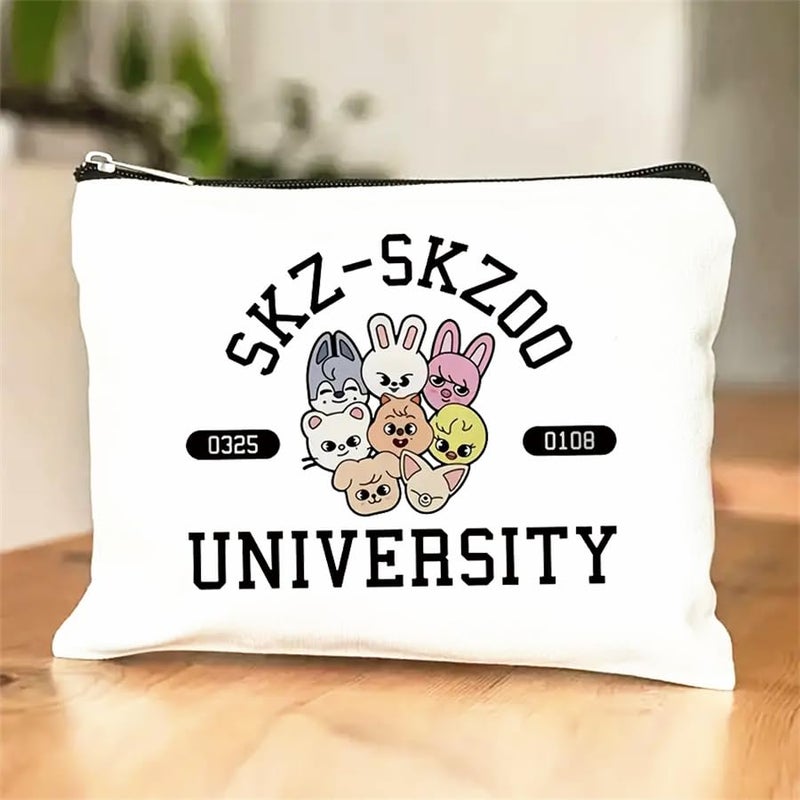 MONNYCAR Stay Fandom University Makeup Bag SKZ KPOP Group Gift for Fans STAY Character Cosmetic Bag KPOP Fans Gift Doublesided Printing 2PCS - Image 3
