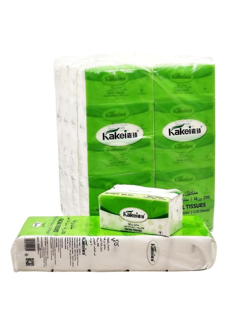 NNC PETS Ultra-soft facial tissues, Travel-Friendly tissue for Home, Office and Restaurants, 40PCs Soft 3-Ply with Natural wood pulp, Highly absorbent facial tissue for Wet & Dry use, 8-Pack (White)  - Image 1