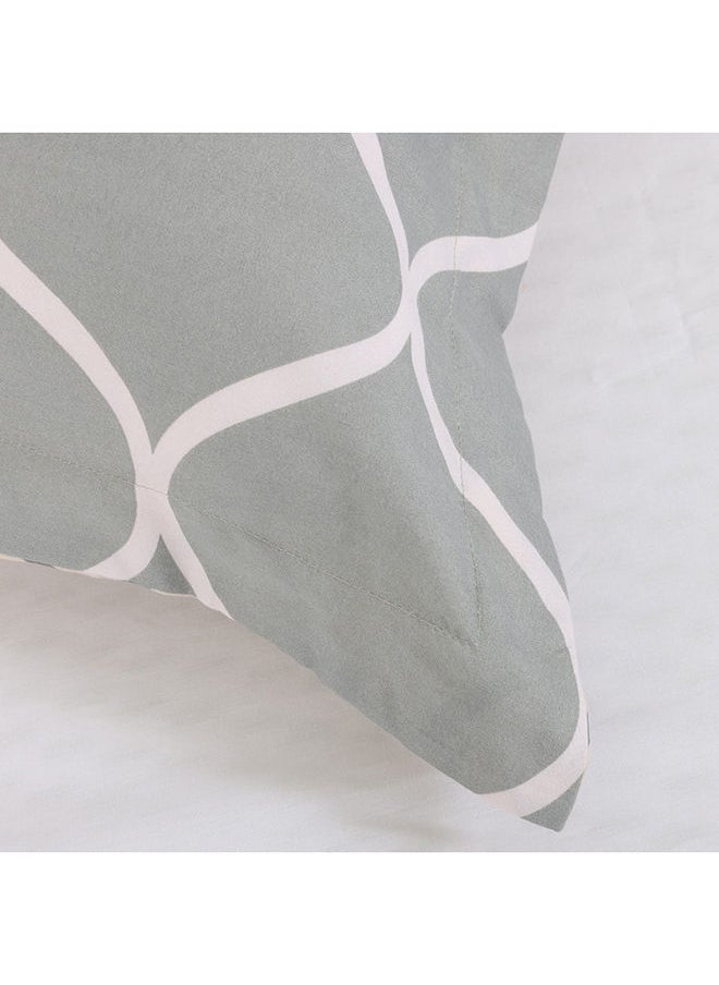 Ogee Printed Comforter Set, Grey & Beige