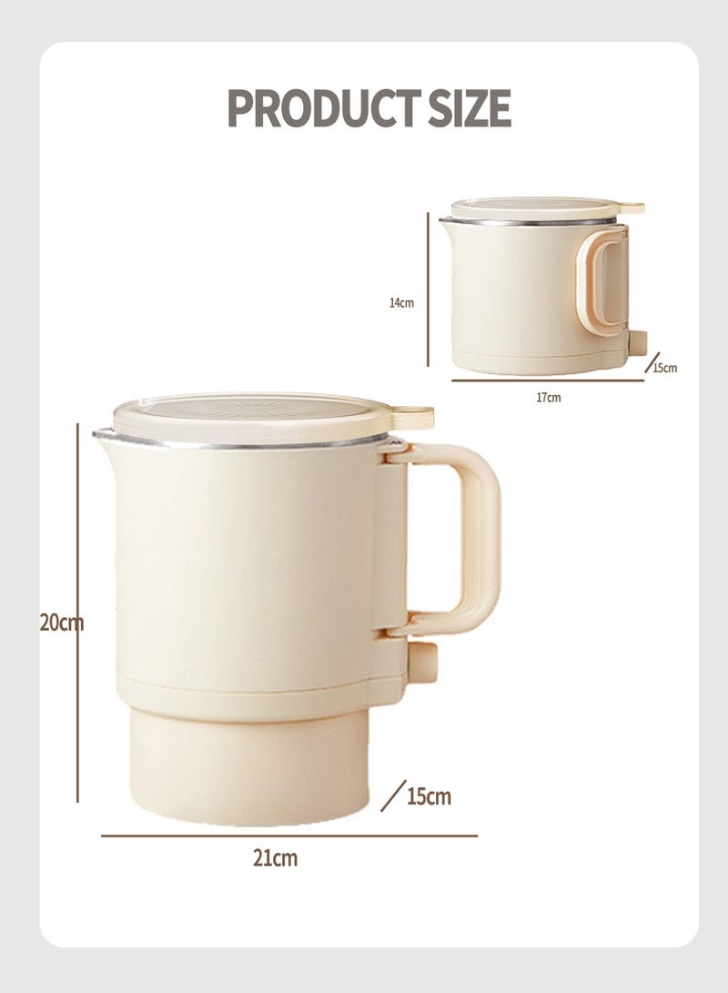 800ml Portable collapsible kettle, Portable travel kettle, Stainless steel mini electric cooking pot, Suitable for business trips, travel, home, camping(1pcs) - Image 3