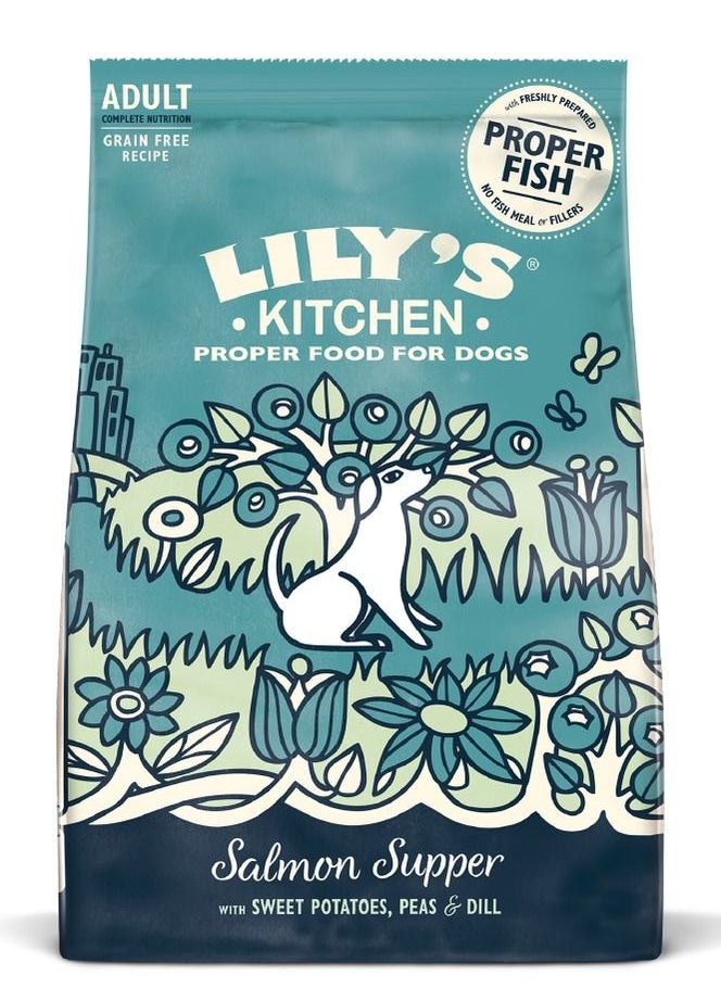 Lily's Kitchen Salmon Supper with Sweet Potatoes, Peas & Dill Adult Dog Dry Food 2.5 kg 