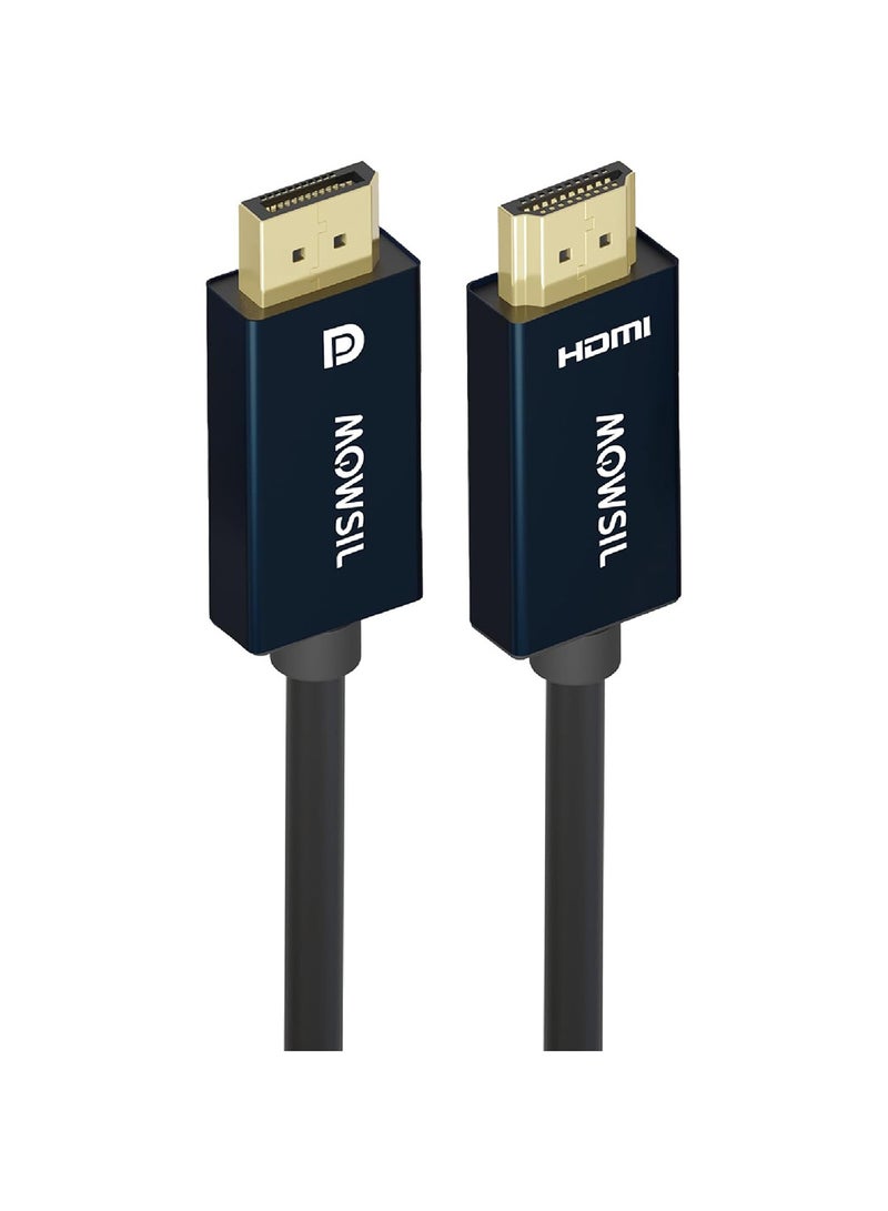 MOWSIL MOWSIL DisplayPort to HDMI Cable 10M, 4K@60Hz, 18Gbps High Speed DP to HDMI Cord, 24K Gold Plated Connectors, for PC, Laptop to Monitor, TV, Projector - Image 1