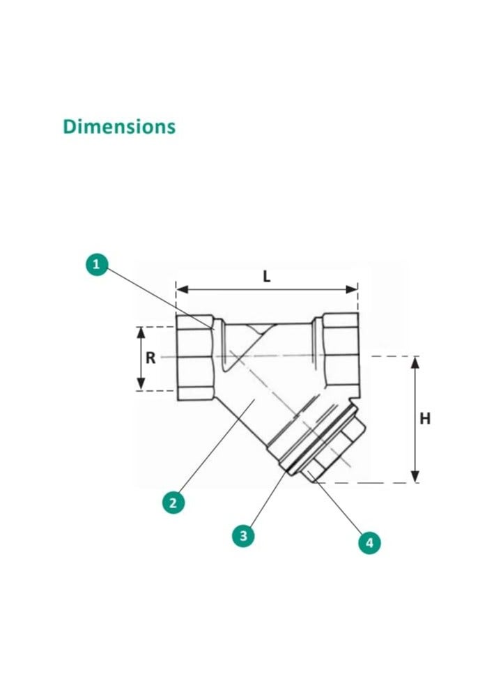 Bronze Y Strainer PN20 1'' (Flowcon) - Image 2