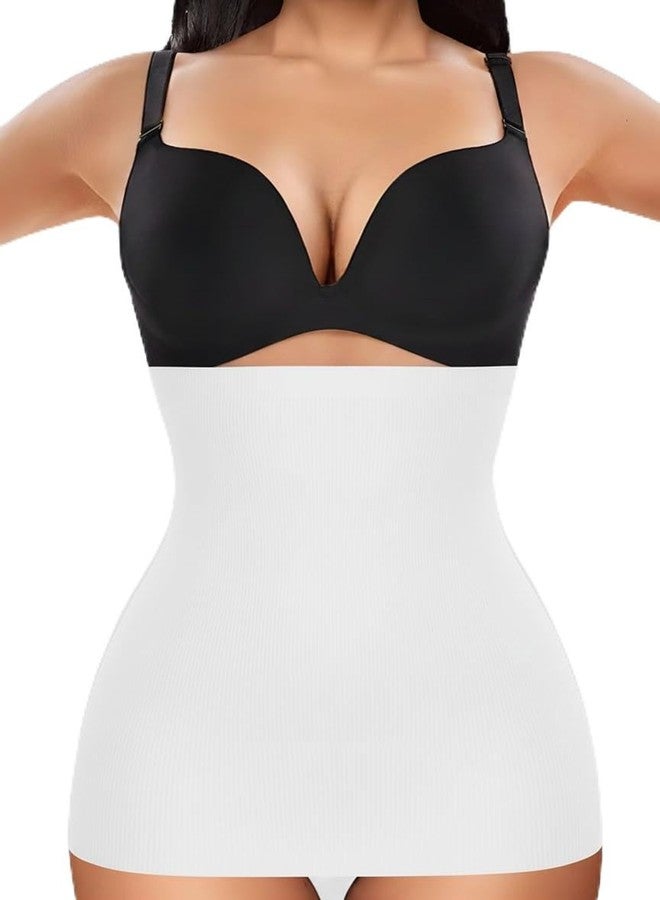 AARAM Women’s Underbust Waist Corset - Breathable Tummy Cincher for Instant Figure - Everyday Wear & Postpartum Recovery White